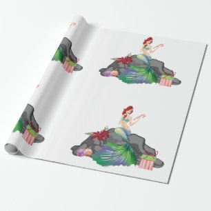 Papier Cadeau Belle Fête de la Sirène Noël