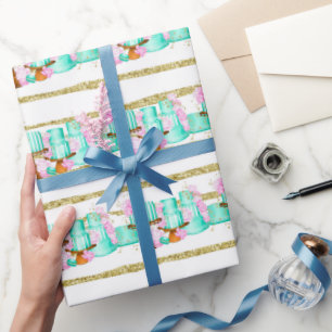 Papier Cadeau Belle Fête des mariées Mariages gâteaux carrel