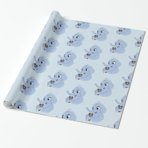 Papier Cadeau Belle feuille d'emballage pour éléphant garçon