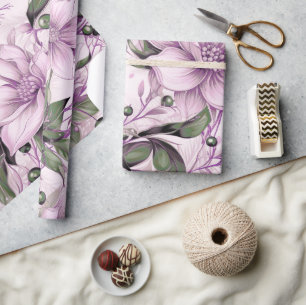 Papier Cadeau Belle florale de Noël