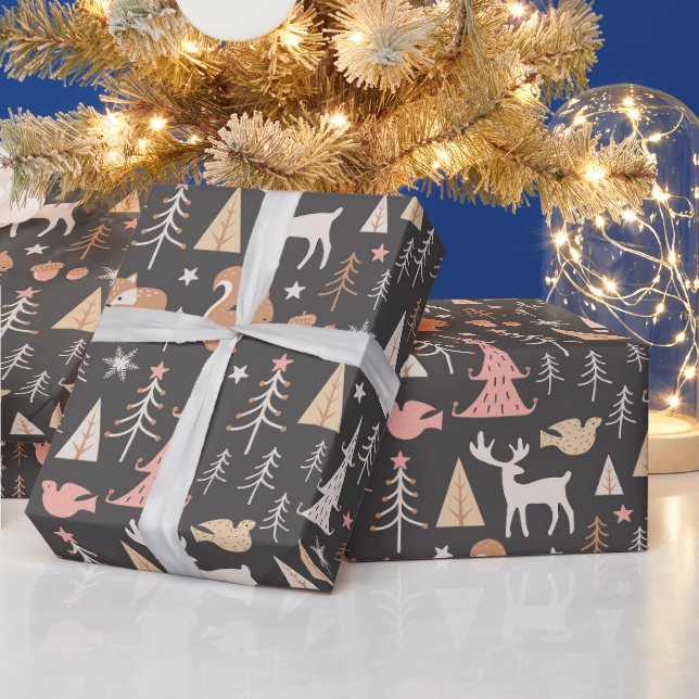 Papier Cadeau Belle forêt Animaux Noël (Vacances)