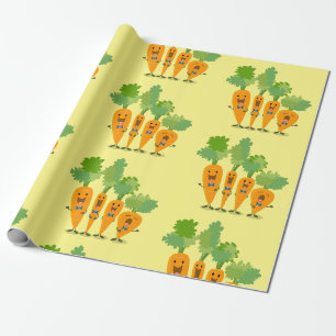 Papier Cadeau Belle illustration du quatuor de carottes à carott