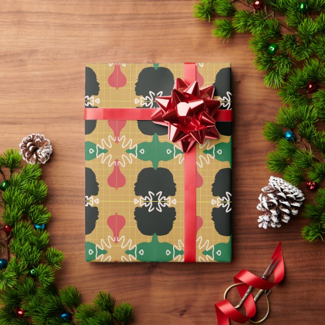 Papier Cadeau Belle Junetten Unique Design Rouge Vert (Cadeau de vacances)