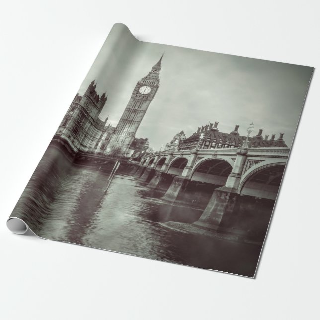 Papier Cadeau Belle Maison du Parlement de Big Ben Londres (Déroulé)