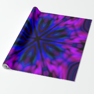 Papier Cadeau Belle MANDALA BLEU ROSE ROSE NOIR