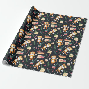 Papier Cadeau Belle Noël / Nouvel An Tigre