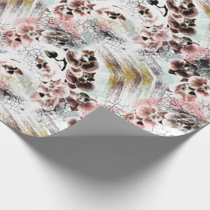 Papier Cadeau Belle orchidée stylisée