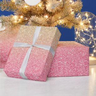 Papier Cadeau Belle Parties scintillant rose or Ombre