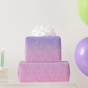 Papier Cadeau Belle Parties scintillant rose violet Ombre