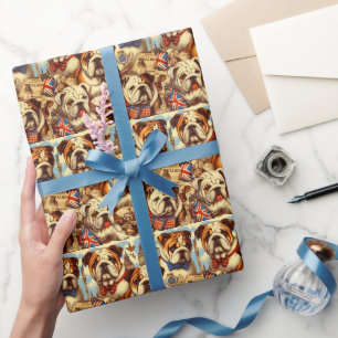 Papier Cadeau Belle peinture anglaise de Bulldog
