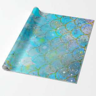 Papier Cadeau Belle Perle Irridescente Brillante Écailles de Sir