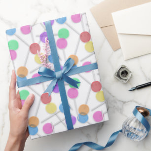 Papier Cadeau Belle sucrerie fête sucrée lollipop