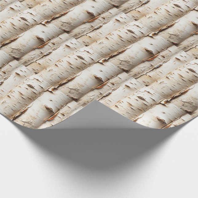 Papier Cadeau Belles billes de bouleau blanc (Coin)