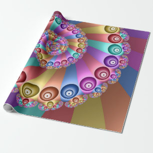 Papier Cadeau Belles couleurs arc-en-ciel Art fractal Abstrait