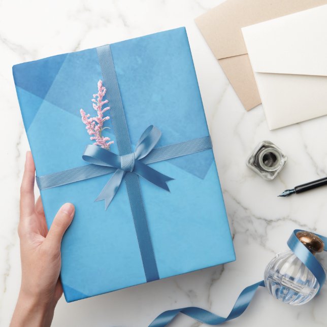 Papier Cadeau Belles nuances de bleu avec Arrière - plan à motif (Cadeaux)