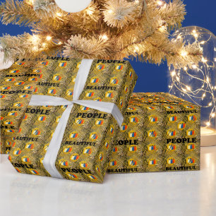 Papier Cadeau Belles Personnes Couleurs Motif Traditionnelles Af