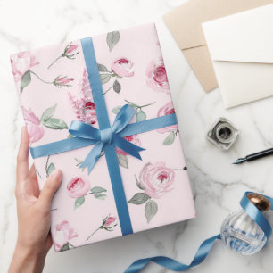 Papier Cadeau Belles Roses Roses Fleurie Fête de Mariée