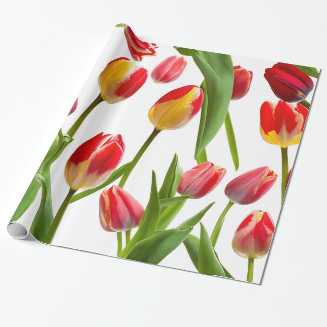 Papier Cadeau Belles tulipes (Déroulé)