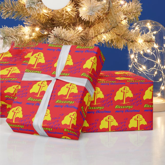 Papier Cadeau Bénédictions rouge (Vacances)