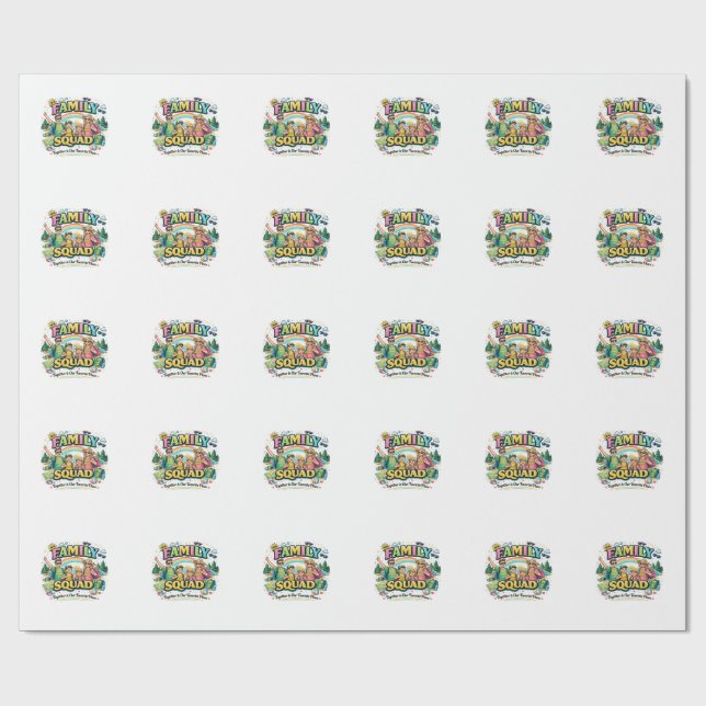 Papier Cadeau Bénis, Heureux et Chanceux Ensemble (Plat)