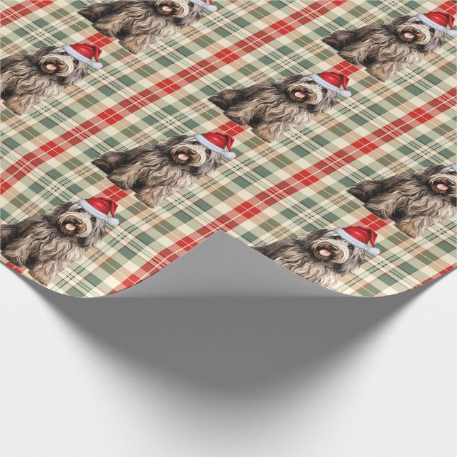 Papier Cadeau Bergamasco Chien et Noël de vacances (Coin)
