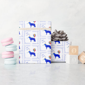 Papier Cadeau berger allemand Anniversaire