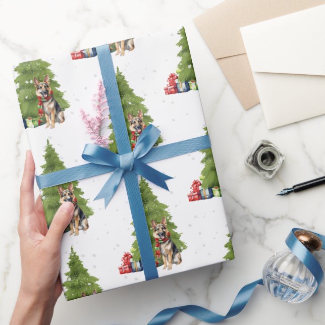 Papier Cadeau Berger Allemand De Noël Avec Cadeaux (Cadeaux)