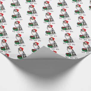 Papier Cadeau Berger australien de Noël (bleu merle tan/w 1)