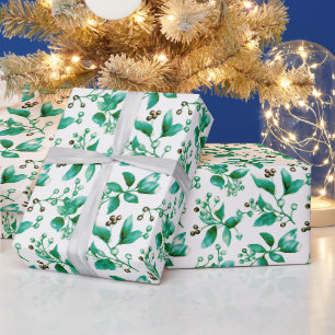 Papier Cadeau Berries d'hiver Verdure d'hiver Noël moderne