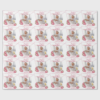 Papier Cadeau Berry fraise Premier anniversaire