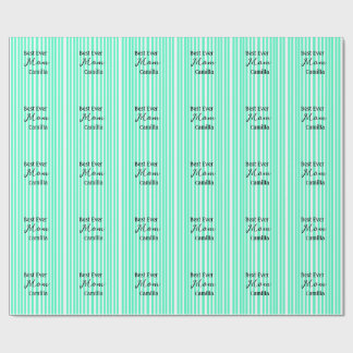 Papier Cadeau Best ever mom green stripped pattern pastel neon 