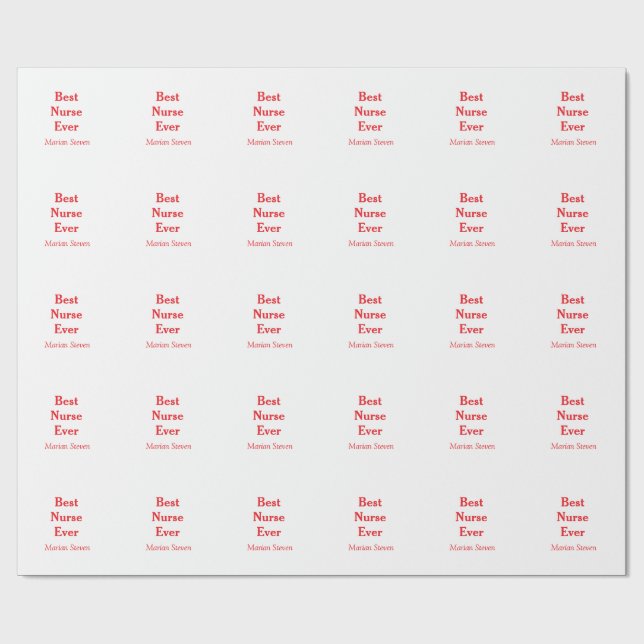 Papier Cadeau Best nurse ever medical professional paramedical d (Plat)