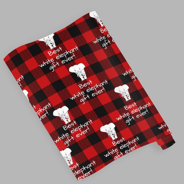 Papier Cadeau Best White Elephant Cadeau Échange Buffalo Plaid (Créateur téléchargé)