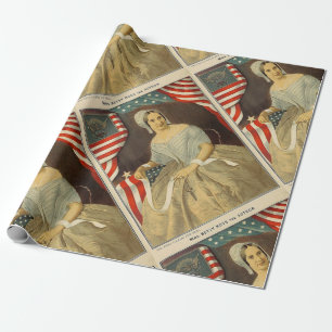 Papier Cadeau Betsy Ross Premier drapeau américain Vintage Portr
