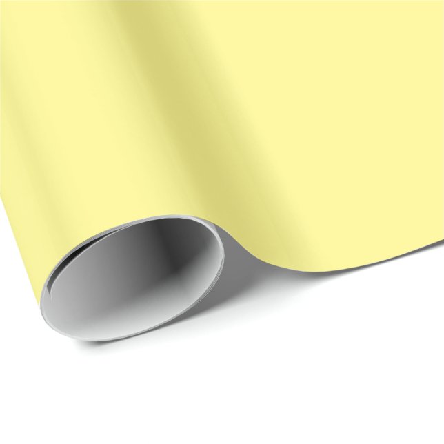 Papier Cadeau Beurre pastel pâle et crémeux Jaune solide (Coin rond)