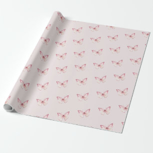 Papier Cadeau Beurre rose Aquarelle