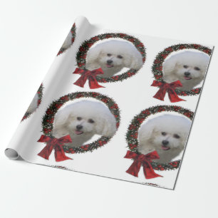 Papier Cadeau Bichon Frise Christmas