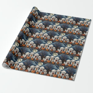 Papier Cadeau Bichon Frise Halloween Éffrayant