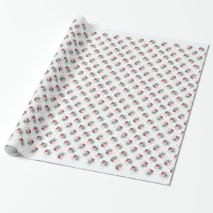Papier Cadeau Bichon Frise Père Noël Paws
