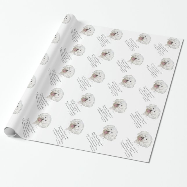 Papier Cadeau Bichon Frise Pont de l'Arc-en-Ciel (Déroulé)