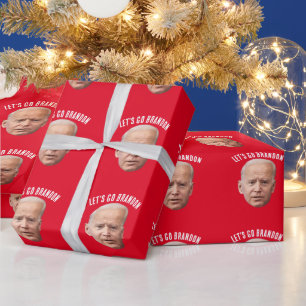 PAPIER CADEAU BIDEN ALLONS BRANDON CHRISTMAS WRAPPING PAPIER