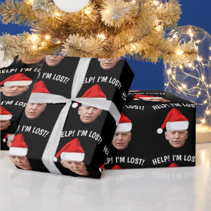 PAPIER CADEAU BIDEN CHRISTMAS FUNNY PERDU DU LIVRE D'ÉTIQUETAGE