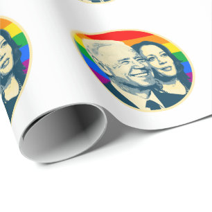 Papier Cadeau Biden Harris Rainbow Pride