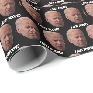 PAPIER CADEAU BIDEN JE VIENS DE POOPER TOUS LES PAPIERS D'ÉTIQUE