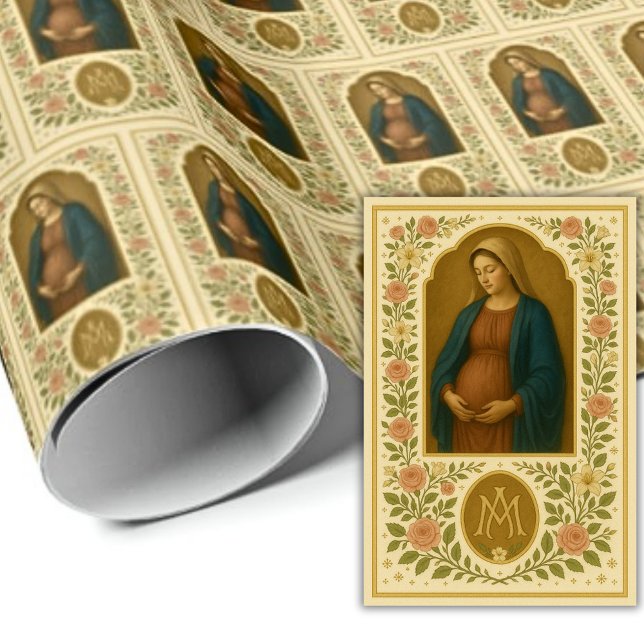 Papier Cadeau Bienheureuse Mère qui attend un enfant victorien F (Créateur téléchargé)