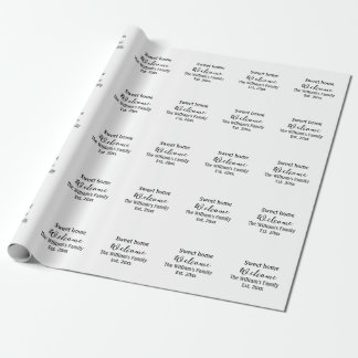 Papier Cadeau Bienvenue douce maison ajouter nom de famille anné