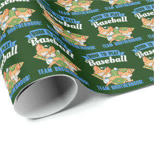 Papier Cadeau Big Brother Little Brother - Joueurs De Baseball