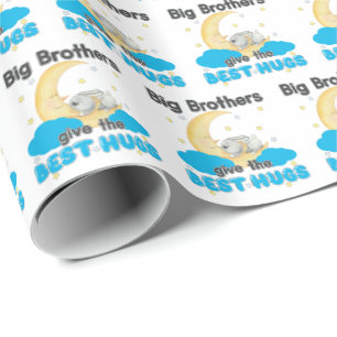Papier Cadeau Big Brothers donne les meilleurs câlins - Bunny Mo