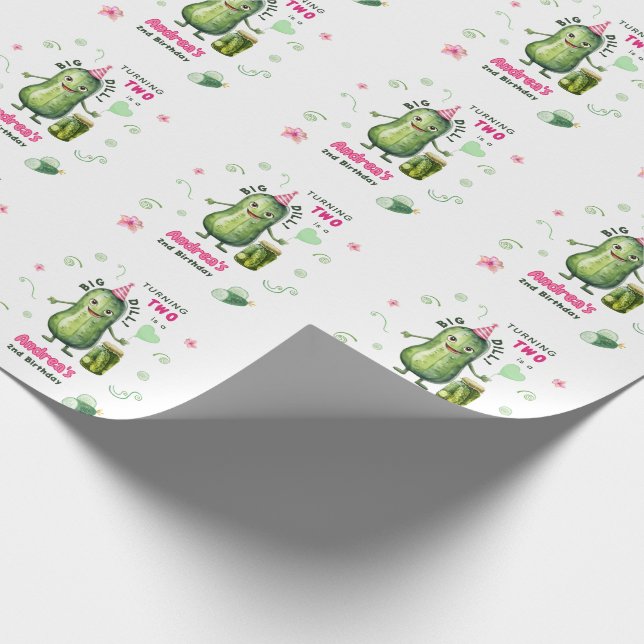 Papier Cadeau Big Dill Pickle Girl Birthday Any Age (Coin)