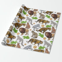 Big Wild Cats collage design motif